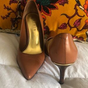 Lauren Ralph Lauren Brown Leather Heels